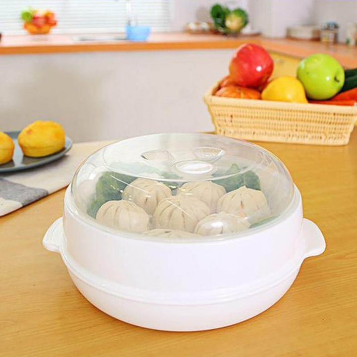 Lisslune | Microwave Round Steamer Heater Bowl with Lid
