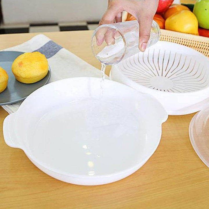 Lisslune | Microwave Round Steamer Heater Bowl with Lid