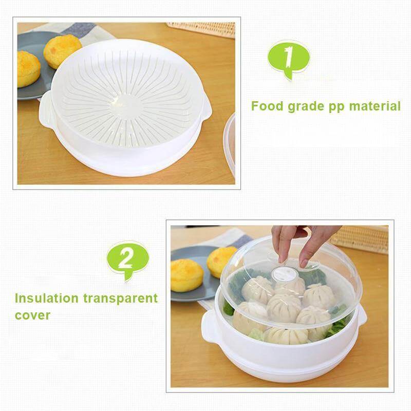 Lisslune | Microwave Round Steamer Heater Bowl with Lid