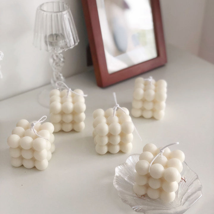 Lisslune | Cube Soy Wax White Candle