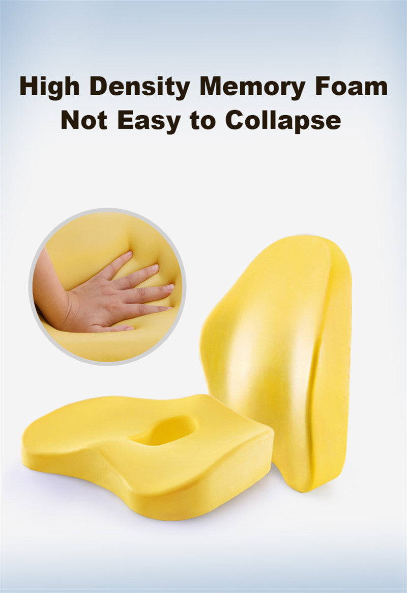 Lisslune | Office Chair Memory Foam Cushion Pillow Set