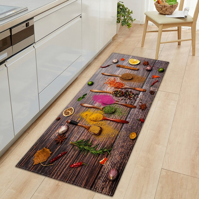 Lisslune | CookEase Food-Themed Kitchen Mat | Non-slip & Water-Repellent | Comfort Mat for Kitchen & Household