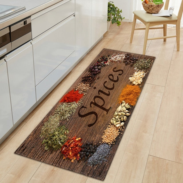 Lisslune | CookEase Food-Themed Kitchen Mat | Non-slip & Water-Repellent | Comfort Mat for Kitchen & Household
