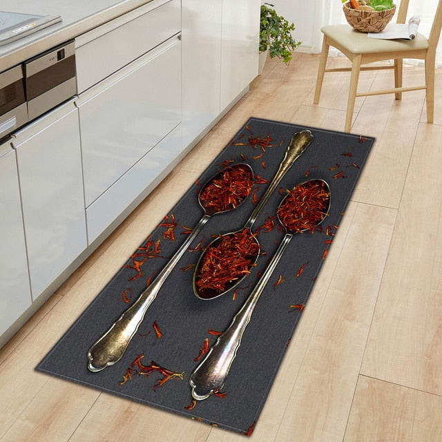 Lisslune | CookEase Food-Themed Kitchen Mat | Non-slip & Water-Repellent | Comfort Mat for Kitchen & Household