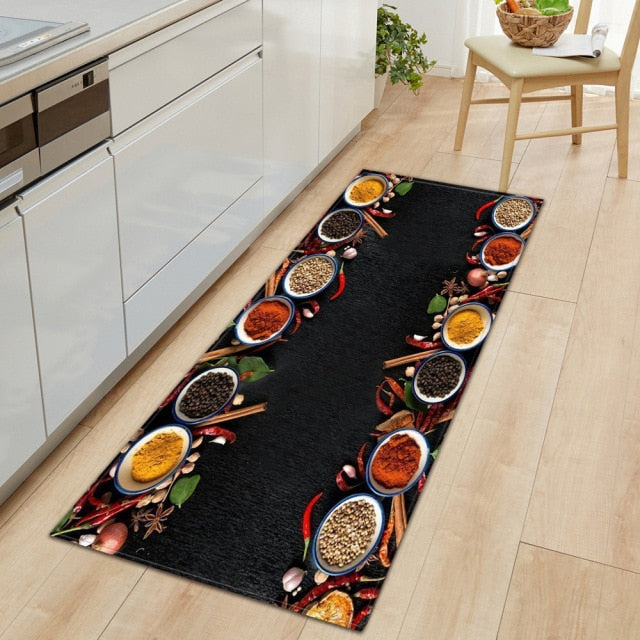 Lisslune | CookEase Food-Themed Kitchen Mat | Non-slip & Water-Repellent | Comfort Mat for Kitchen & Household