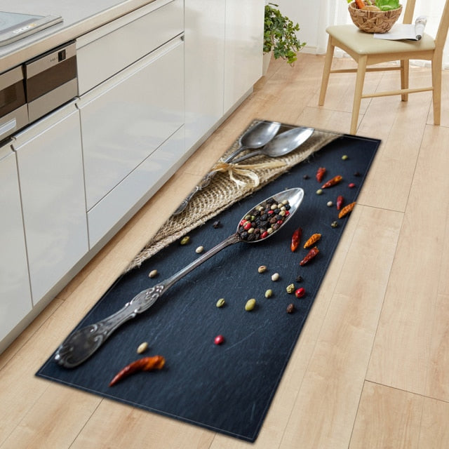 Lisslune | CookEase Food-Themed Kitchen Mat | Non-slip & Water-Repellent | Comfort Mat for Kitchen & Household