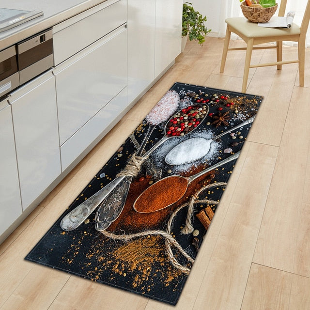Lisslune | CookEase Food-Themed Kitchen Mat | Non-slip & Water-Repellent | Comfort Mat for Kitchen & Household