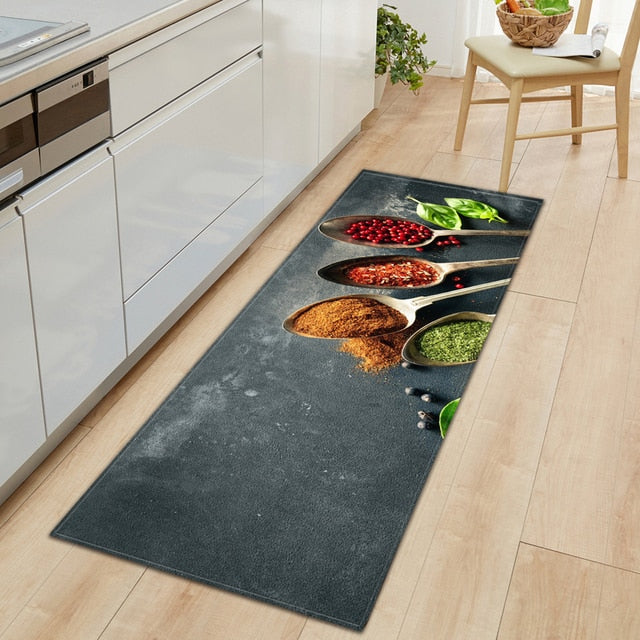 Lisslune | CookEase Food-Themed Kitchen Mat | Non-slip & Water-Repellent | Comfort Mat for Kitchen & Household
