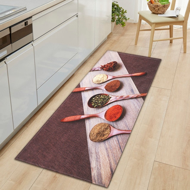 Lisslune | CookEase Food-Themed Kitchen Mat | Non-slip & Water-Repellent | Comfort Mat for Kitchen & Household