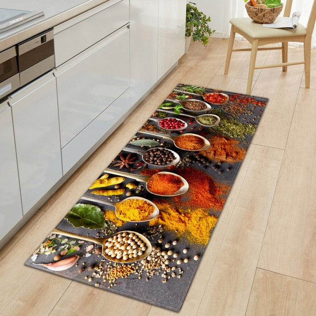 Lisslune | CookEase Food-Themed Kitchen Mat | Non-slip & Water-Repellent | Comfort Mat for Kitchen & Household