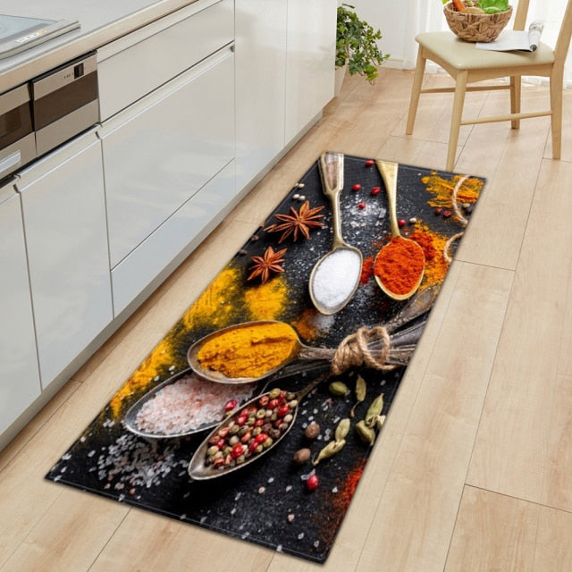 Lisslune | CookEase Food-Themed Kitchen Mat | Non-slip & Water-Repellent | Comfort Mat for Kitchen & Household