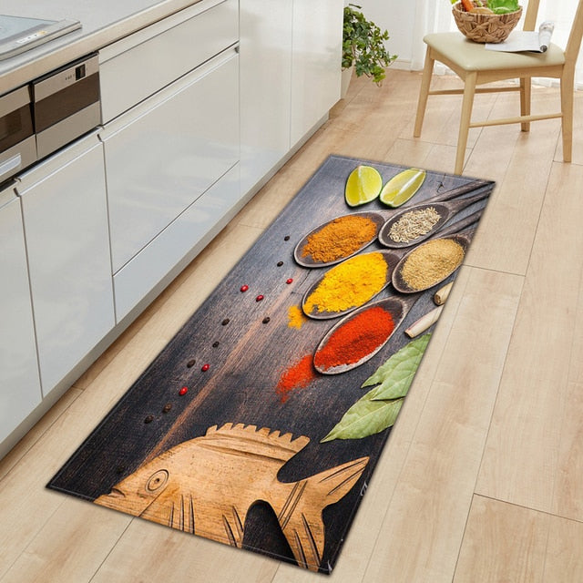 Lisslune | CookEase Food-Themed Kitchen Mat | Non-slip & Water-Repellent | Comfort Mat for Kitchen & Household