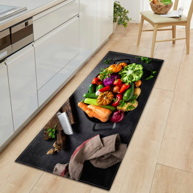 Lisslune | CookEase Food-Themed Kitchen Mat | Non-slip & Water-Repellent | Comfort Mat for Kitchen & Household