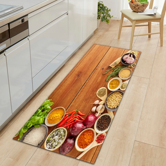 Lisslune | CookEase Food-Themed Kitchen Mat | Non-slip & Water-Repellent | Comfort Mat for Kitchen & Household