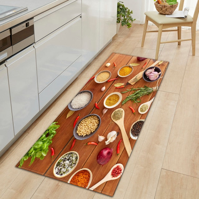 Lisslune | CookEase Food-Themed Kitchen Mat | Non-slip & Water-Repellent | Comfort Mat for Kitchen & Household