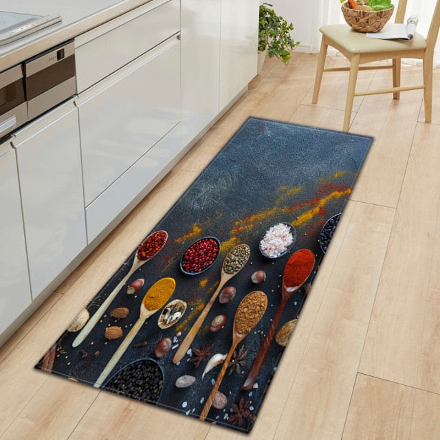 Lisslune | CookEase Food-Themed Kitchen Mat | Non-slip & Water-Repellent | Comfort Mat for Kitchen & Household