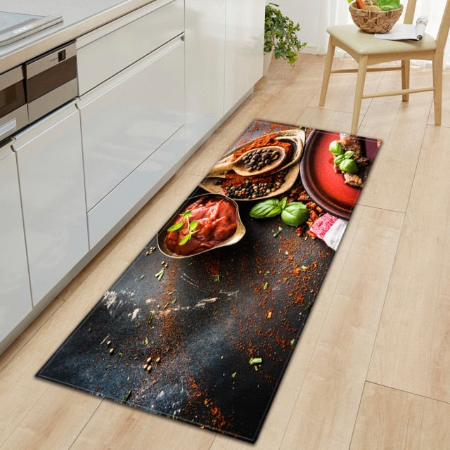 Lisslune | CookEase Food-Themed Kitchen Mat | Non-slip & Water-Repellent | Comfort Mat for Kitchen & Household