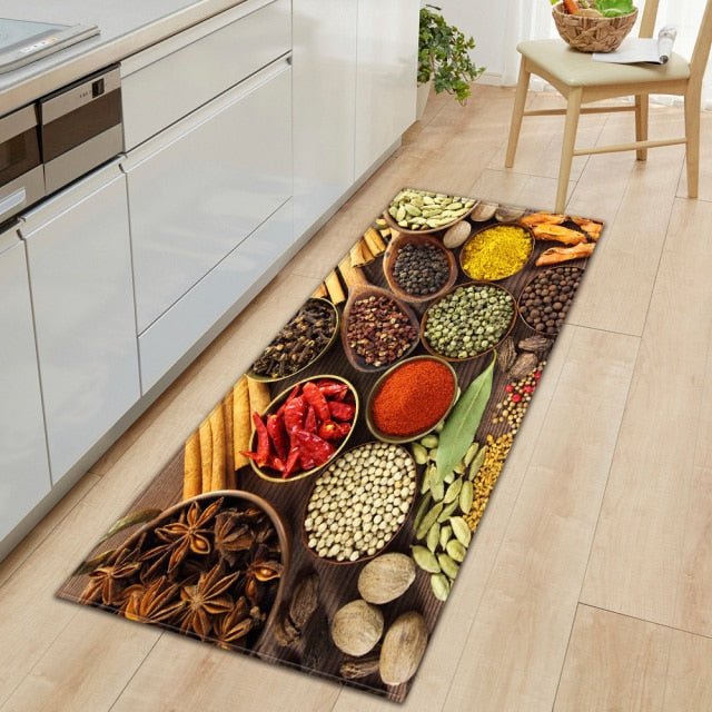 Lisslune | CookEase Food-Themed Kitchen Mat | Non-slip & Water-Repellent | Comfort Mat for Kitchen & Household