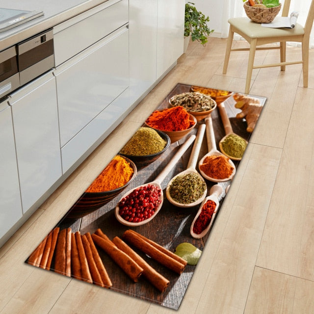 Lisslune | CookEase Food-Themed Kitchen Mat | Non-slip & Water-Repellent | Comfort Mat for Kitchen & Household