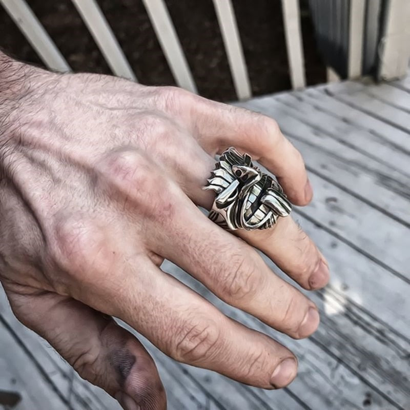 Lisslune | Māori Mythology Stainless Steel Tiki Totem Rings