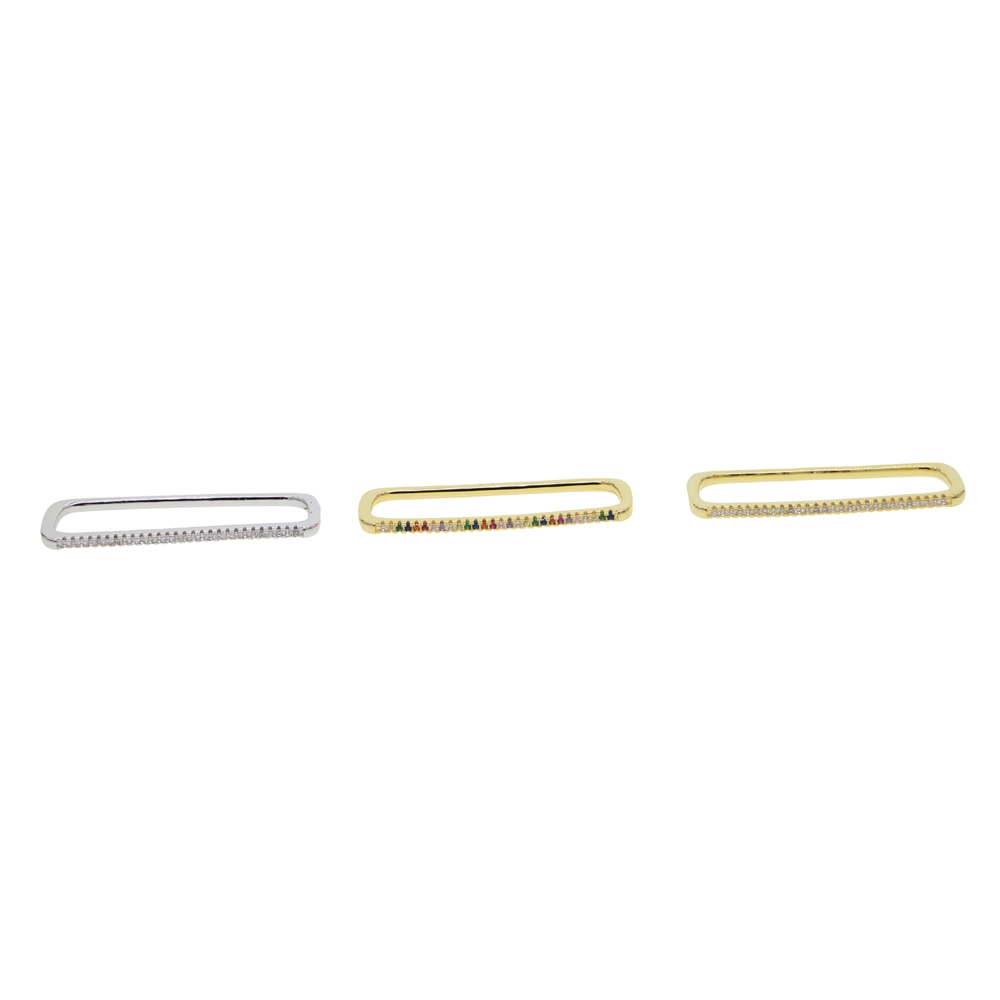 Lisslune | 1 piece ear white rainbow cz rectangle cuff earring