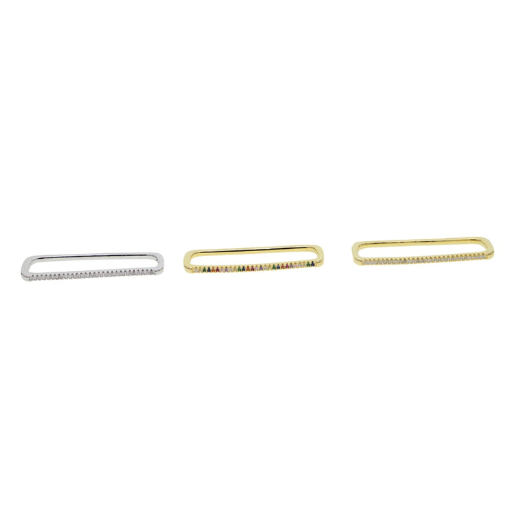 Lisslune | 1 piece ear white rainbow cz rectangle cuff earring