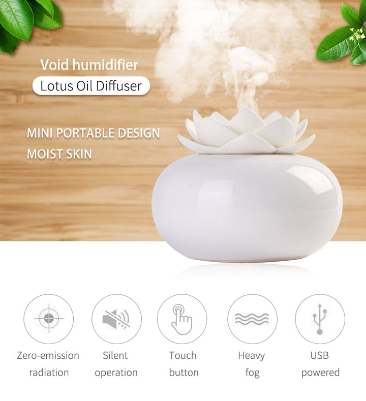 Lisslune | Lotus Ceramic Simplicity Aroma Humidifier