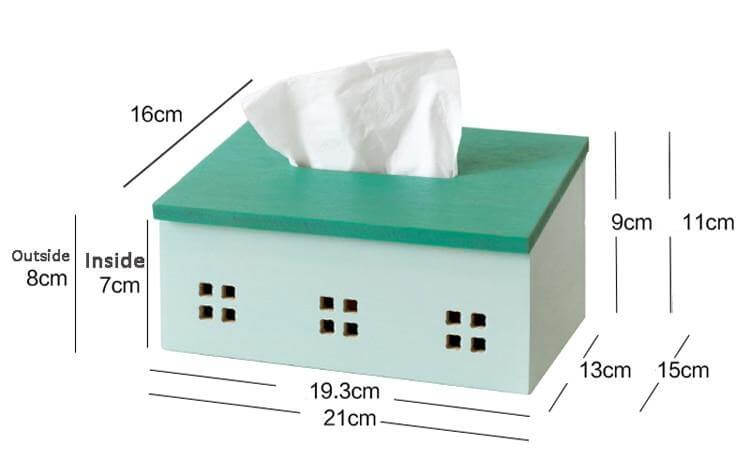 Lisslune | Wooden Nordic House Tissue Box