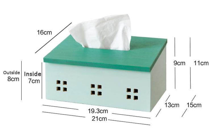 Lisslune | Wooden Nordic House Tissue Box