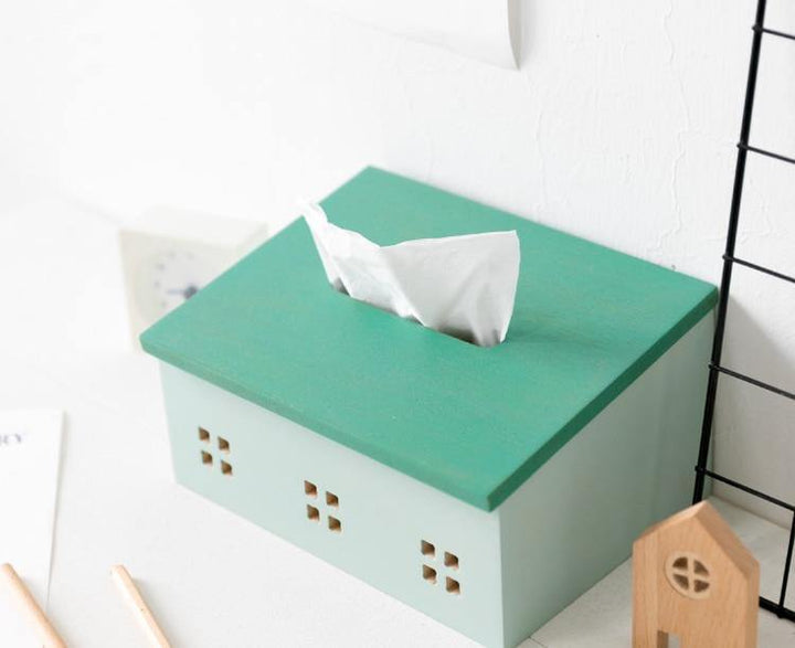 Lisslune | Wooden Nordic House Tissue Box