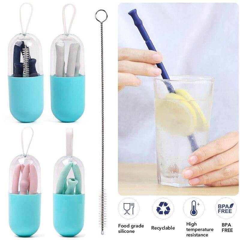 Lisslune | Foldable Reusable Silicone Straw
