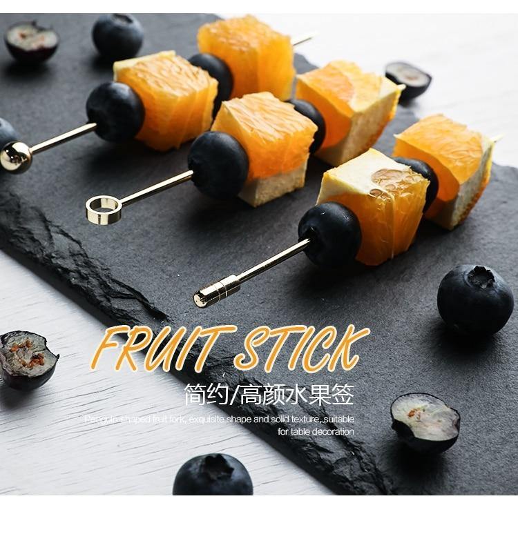 Lisslune | Elegant Stainless Steel Fruit Fork Jar