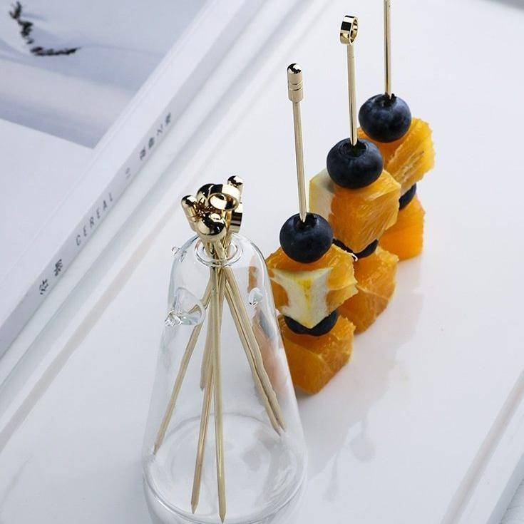 Lisslune | Elegant Stainless Steel Fruit Fork Jar