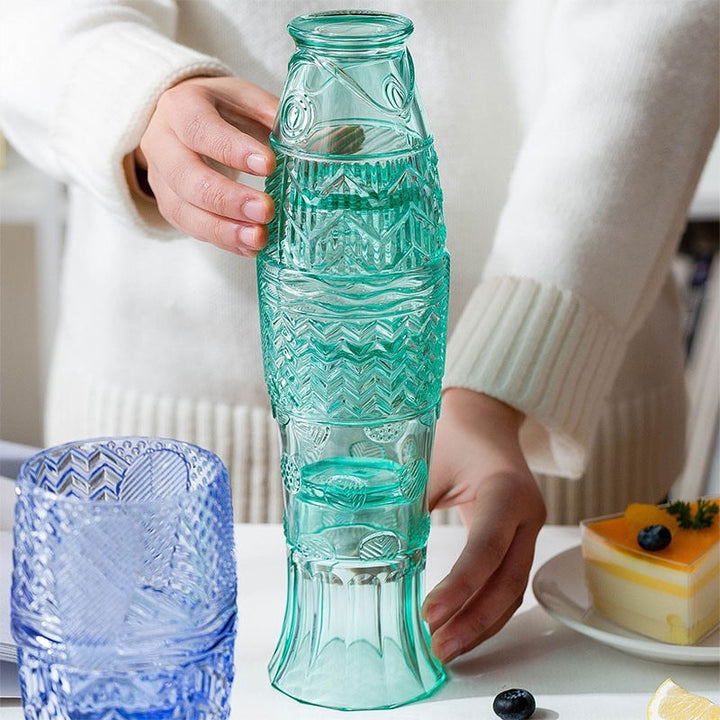Lisslune | Colored Glass Cup Set in Koi Fish Shape - Sale