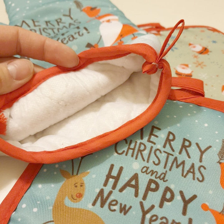 Lisslune | Heat Resistant Christmas Oven Mitts