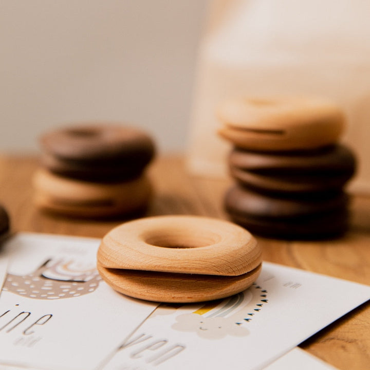 Lisslune | 6Pcs Wooden Donut Seal Clips
