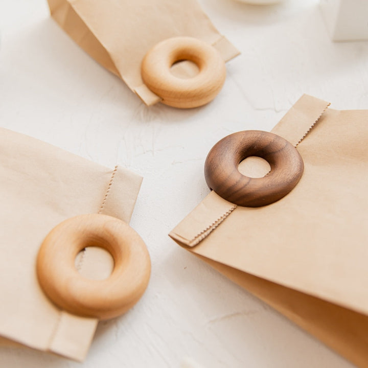 Lisslune | 6Pcs Wooden Donut Seal Clips