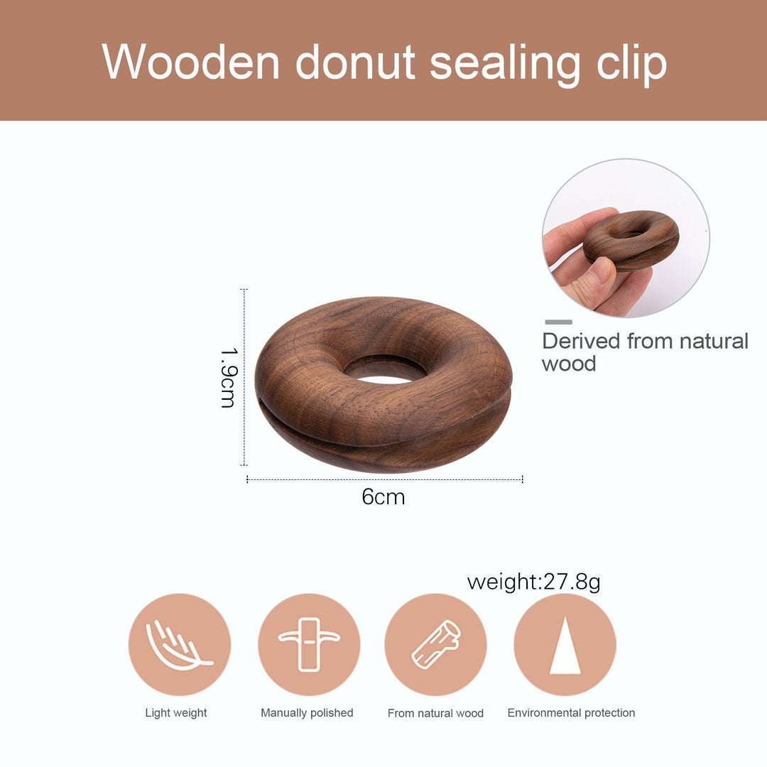 Lisslune | 6Pcs Wooden Donut Seal Clips