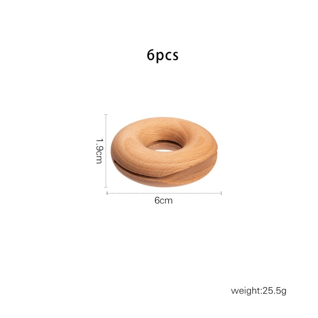 Lisslune | 6Pcs Wooden Donut Seal Clips