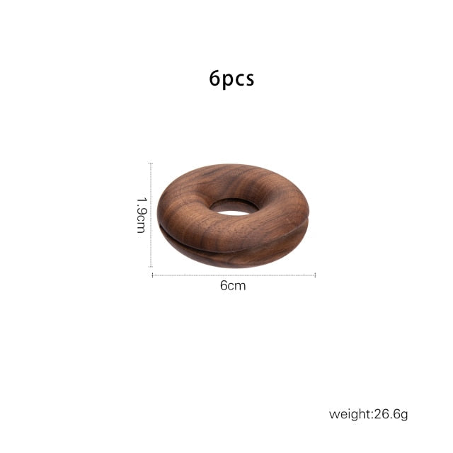 Lisslune | 6Pcs Wooden Donut Seal Clips
