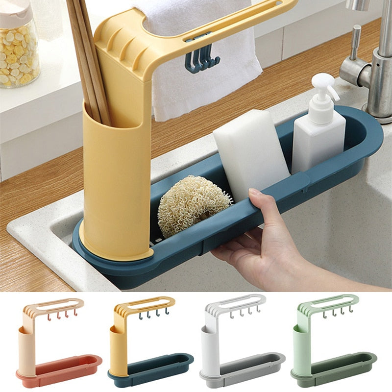 Lisslune | Adjustable Shelf Drain Rack Kitchen Organizer