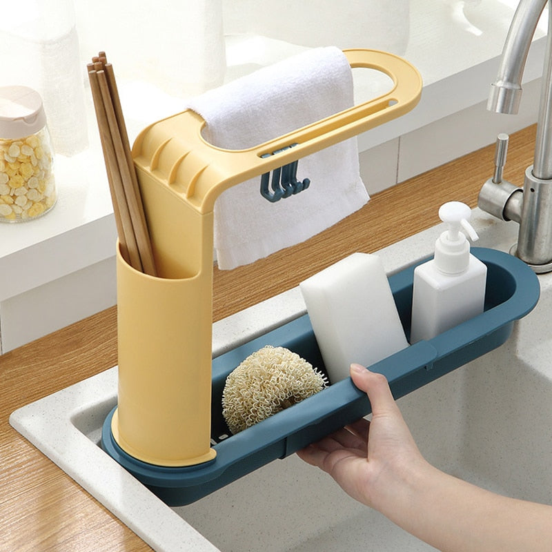 Lisslune | Adjustable Shelf Drain Rack Kitchen Organizer