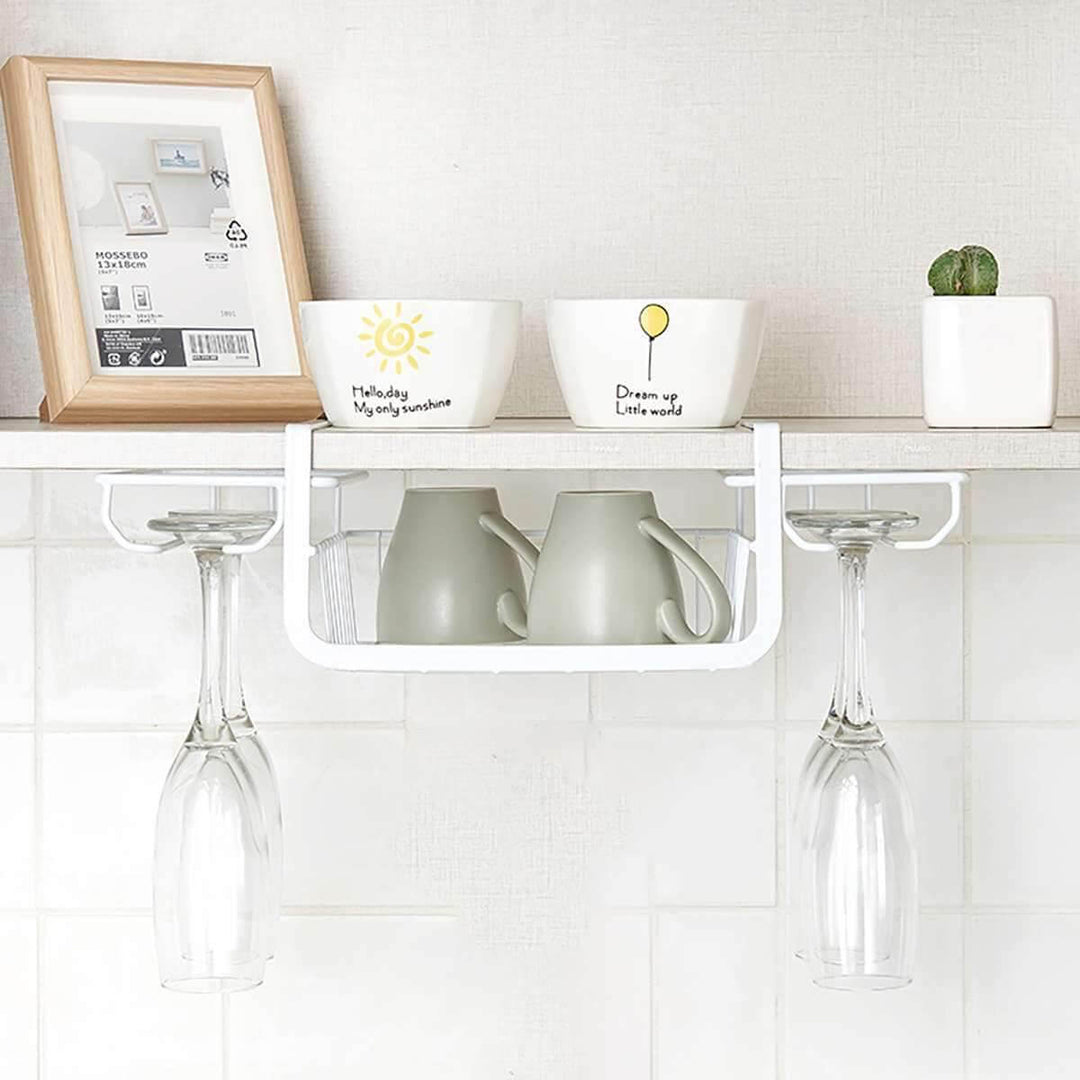 Lisslune | Under Cabinet Glass Holder Rack