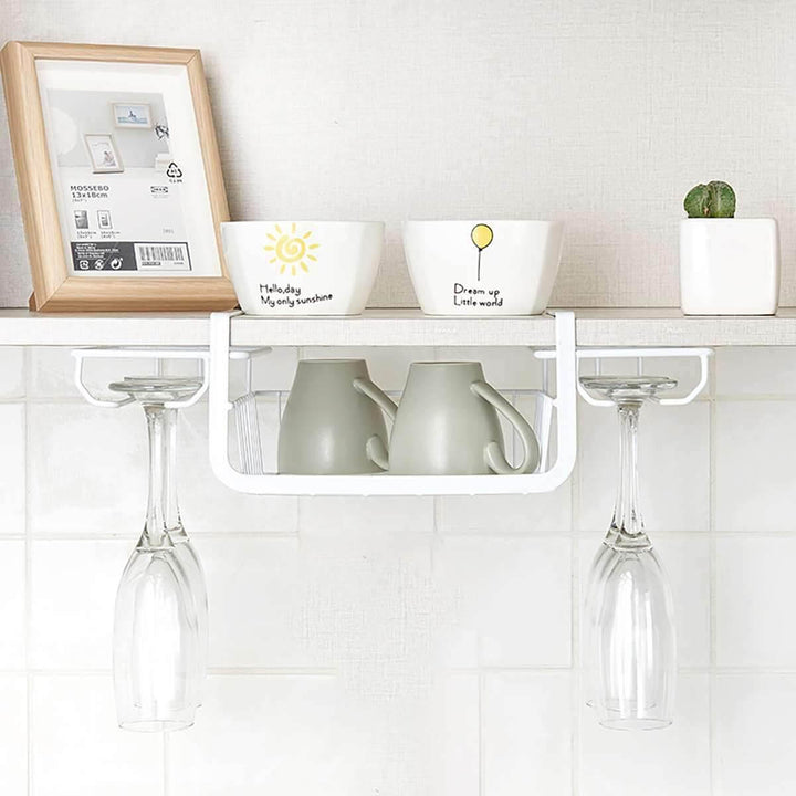Lisslune | Under Cabinet Glass Holder Rack