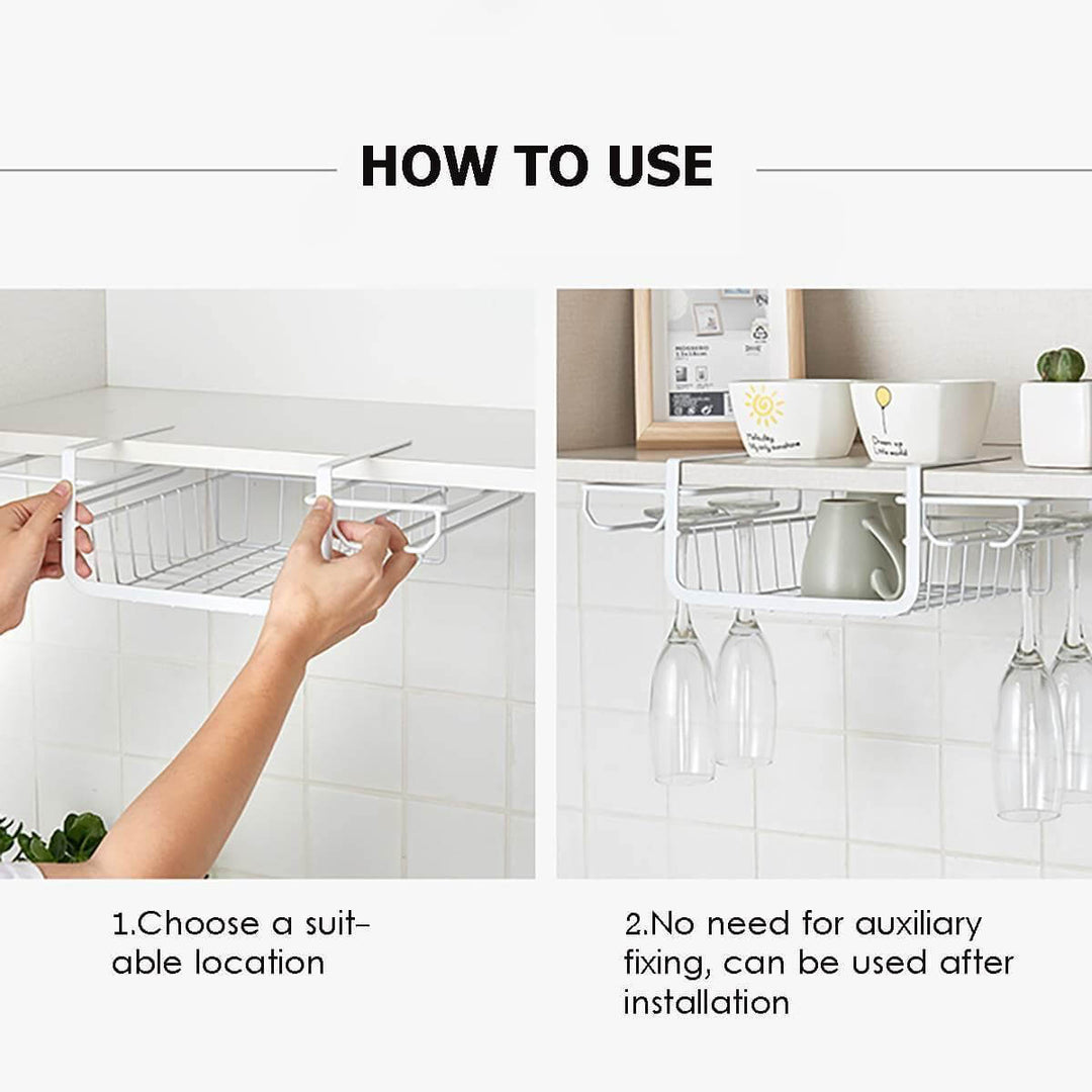 Lisslune | Under Cabinet Glass Holder Rack