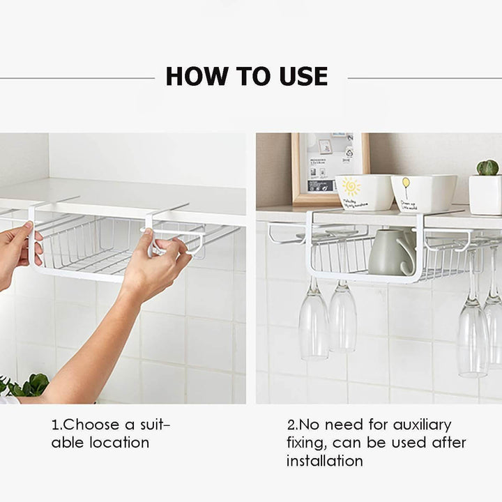 Lisslune | Under Cabinet Glass Holder Rack