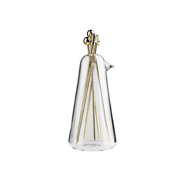 Lisslune | Elegant Stainless Steel Fruit Fork Jar