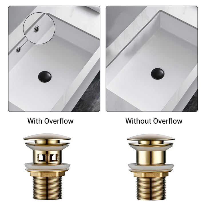 Lisslune | Polished brass sink drains