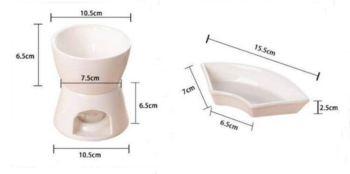 Lisslune | Handmade Ceramic Chocolate Fondue Pot Serving Set