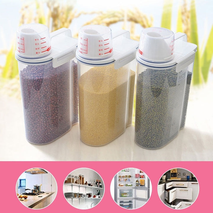 Lisslune | Measuring Cup Lid Cereal Grain Storage Dispenser
